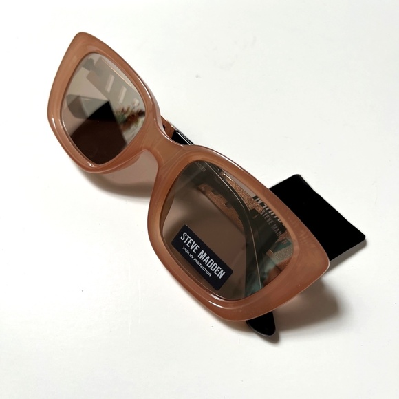 New Original STEVE MADDEN Dason Mirror Sunglasses Pink Tortoise Shell Acetate main image 4